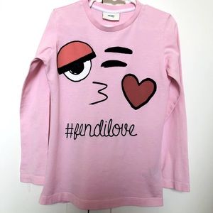 Fendi girls long sleeve t-shirt, size 6